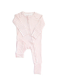 Sleep Romper Pajamas - Stripe Cabana Pink