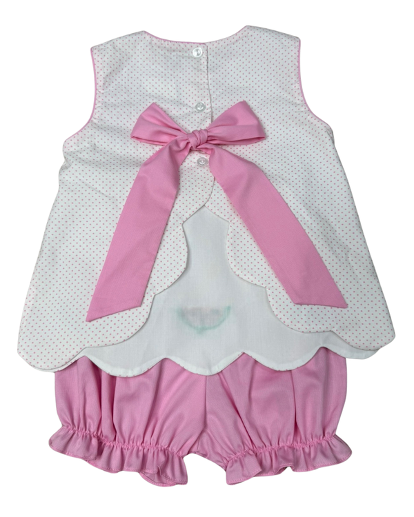 Watermelon Scallop Bow Back bloomer Set