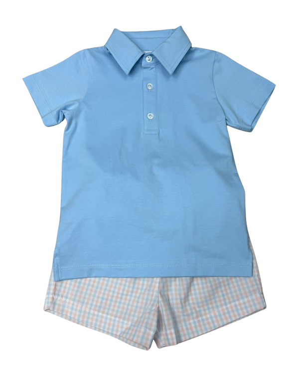 Classic Spring Plaid Polo Set