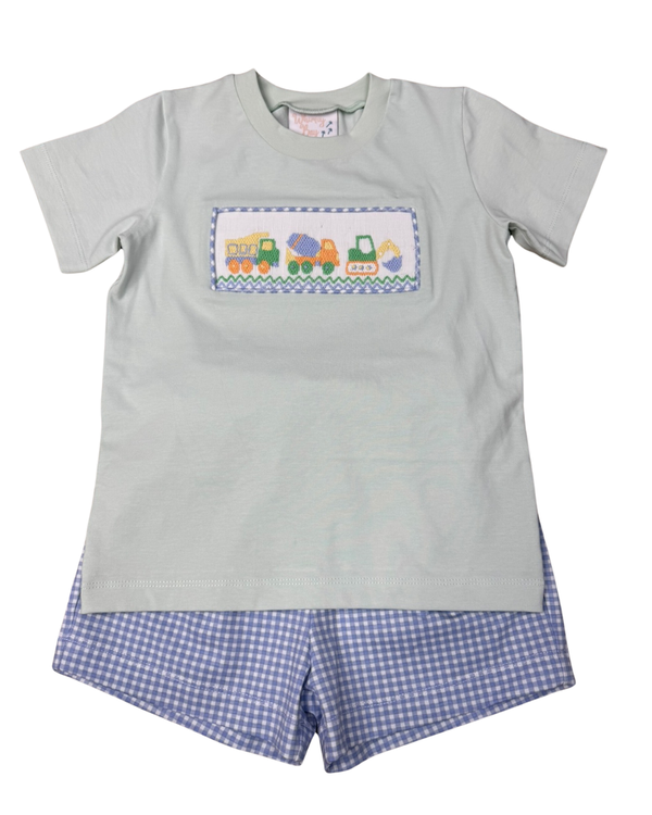 Construction Crew Smocked Short Set