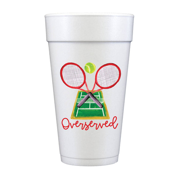 Overserved Full Color Foam Cups - Tennis