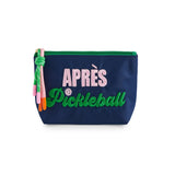 "Après Pickleball" Small Zip Pouch, Navy