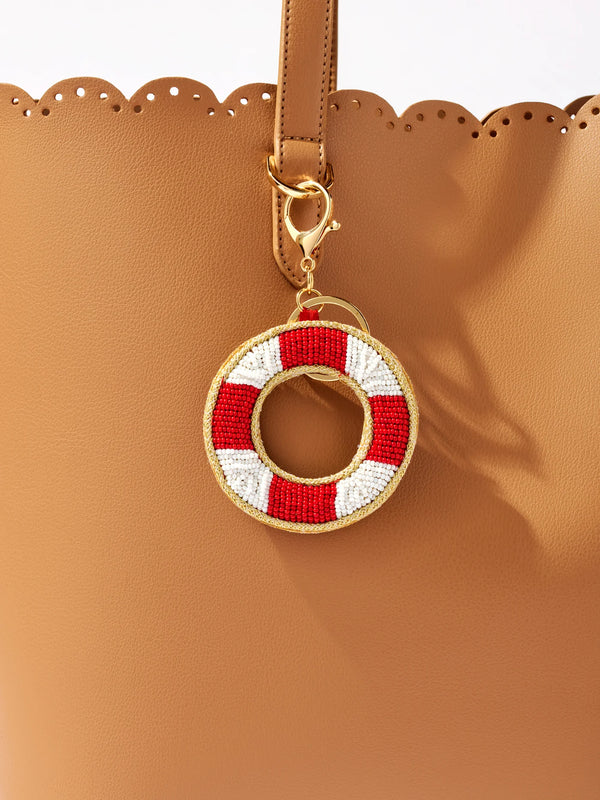 Life Saver Beaded Bag Charm/Key Ring, Multi