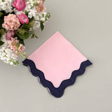 Wavy Pink with navy border