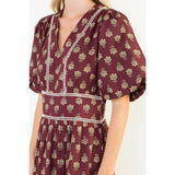 Puff Sleeve Tiered Print Dress