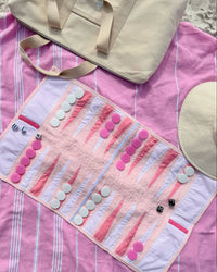 Pink Outdoor/Travel Backgammon Set