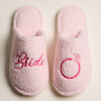 Bride and Ring Fuzzy Terry Slippers