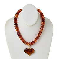 Happy Heart Beaded Necklace with Chunky Heart