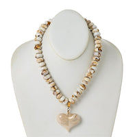 Happy Heart Beaded Necklace with Chunky Heart