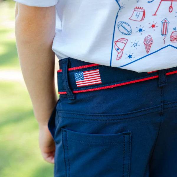Boys Belt Flags on Navy