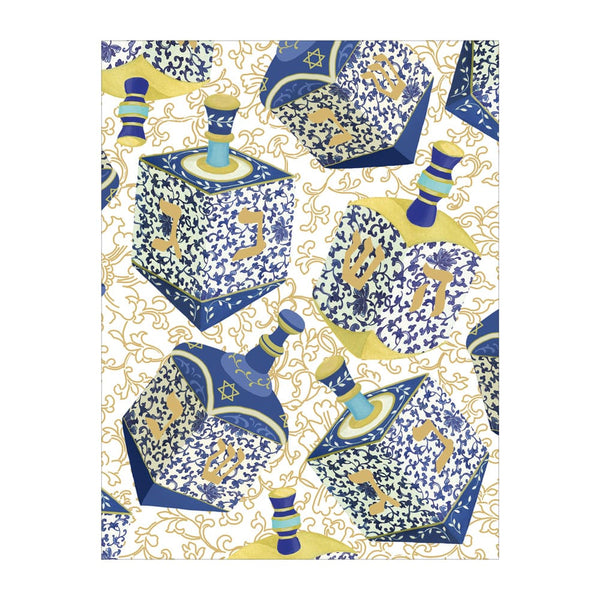 Patterned Dreidels Foil Classic Boxed Christmas Cards