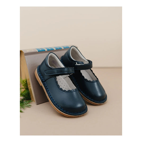Caitlin Navy Scalloped Mary Jane