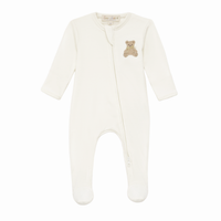 Bear Hugs Zip Footie - Ivory