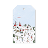 Snowglobe Ski Scene Gift Tags