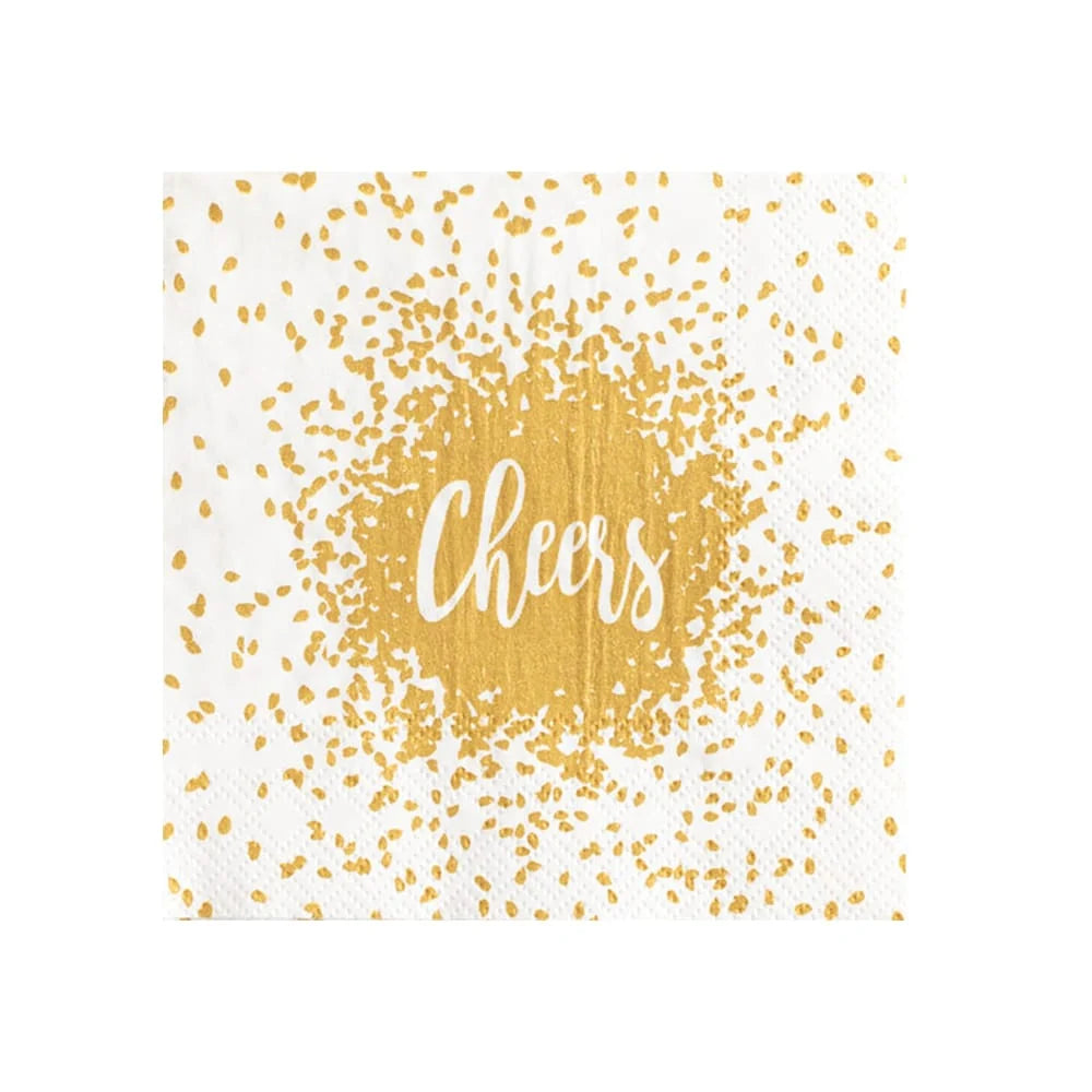 CHEERS GOLD cocktail napkins
