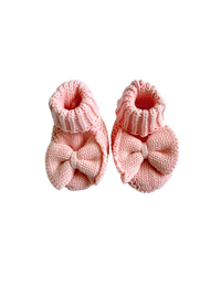 Bow Booties - Powder Pink