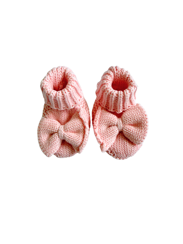 Bow Booties - Powder Pink