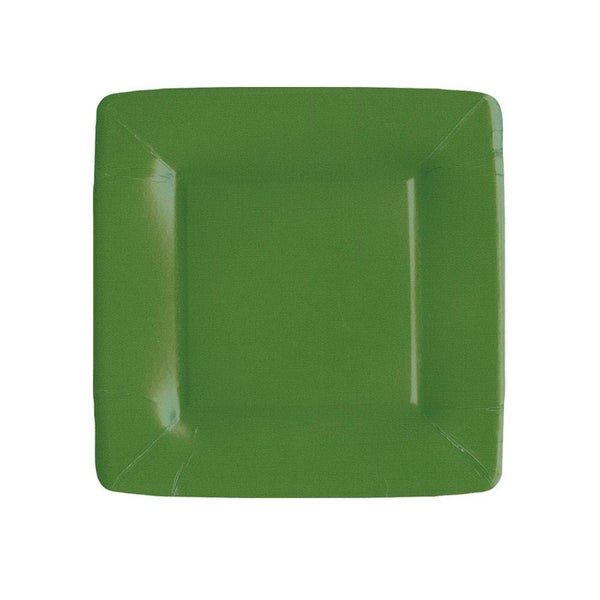 Grosgrain Border-Hunter Green Sq Salad/Dessert Plates Square