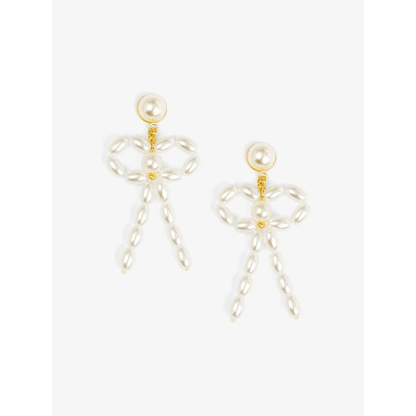 Pearl Bow Drop Earring