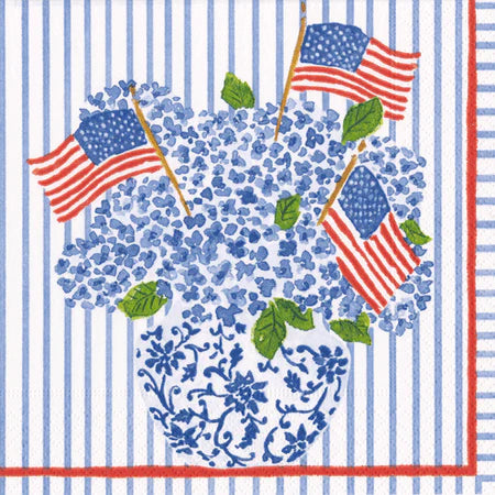 Flags And Hydrangeas Napkin Luncheon