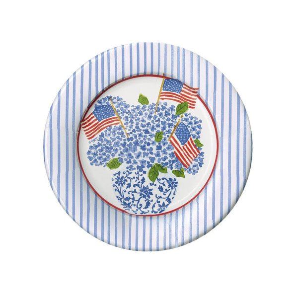 Flags And Hydrangeas Salad/Dessert Plates