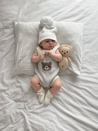Little Bear Baby Booties - Cream