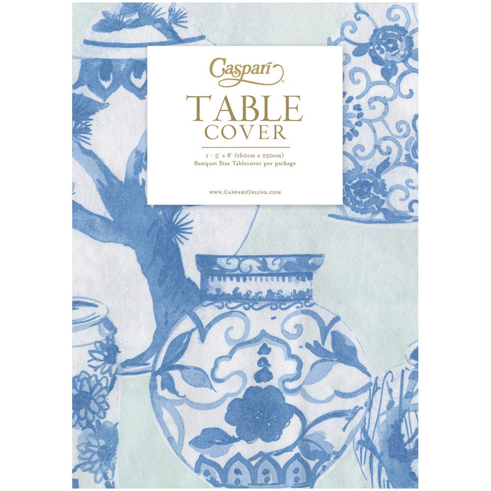 Glazed Porcelain Celadon-Ppr Linen Print Airlaid Tablecover