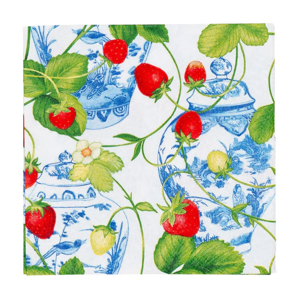 Strawberries And Cream Cocktail Napkins