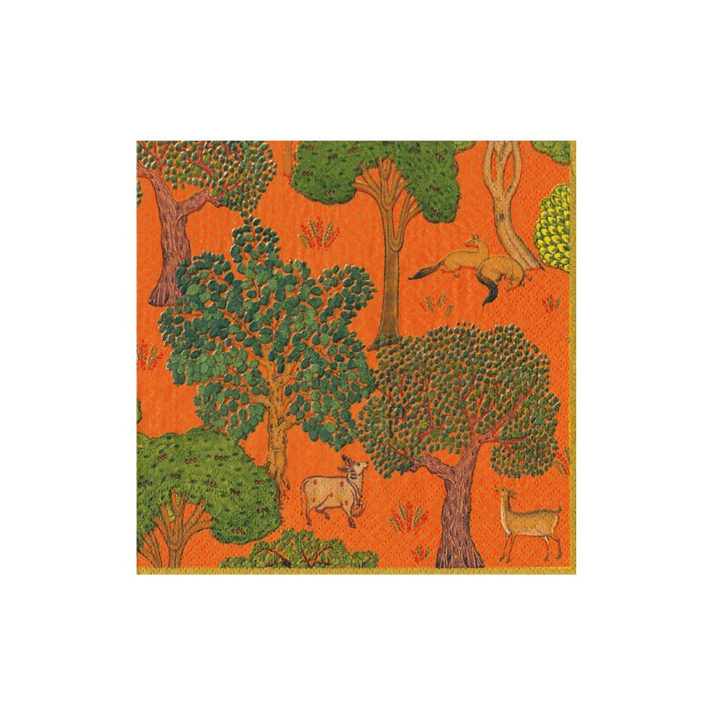 ARCADIAN FOREST ORANGE Cocktail Napkins