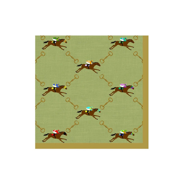 AND THEY'RE OFF SAGE Cocktail Napkins