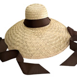 Sarah Bray Geranium Sun Hat - Long Brown Grosgrain Ribbon