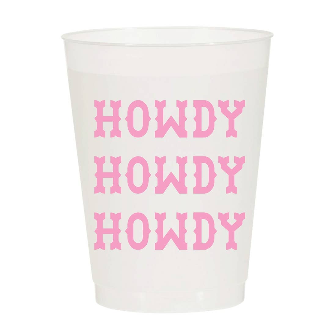 Howdy Pink Repeating Frosted Cups - Rodeo