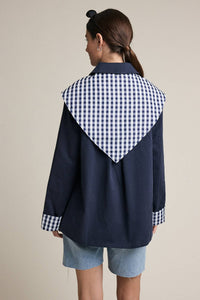 Gingham Scarf Detail Jacket - RJ1148