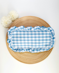 Gingham Ruffle Pouch Coquette | Cute Make-up or Pencil Bag