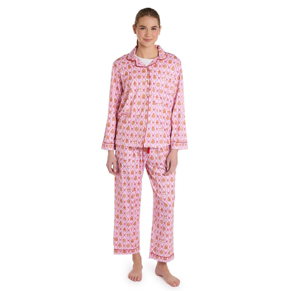 Gingerbread Lane Print Jersey Printed Pajamas