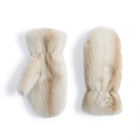 Polar Plush Mittens with Tonal Chevron Pattern and Fleece Lining