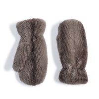 Polar Plush Mittens with Tonal Chevron Pattern and Fleece Lining
