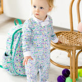 Baby Zip Onesie in Tennis Print