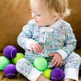 Baby Zip Onesie in Tennis Print