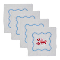Embroidered Lobster Cocktail Napkins