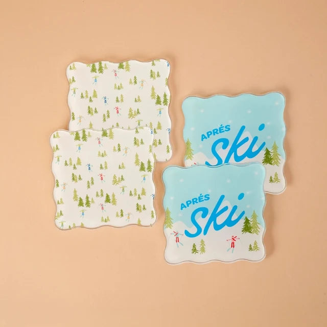 Aprés Ski Table Talk Acrylic Coaster Set
