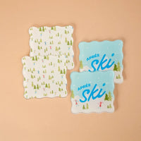 Aprés Ski Table Talk Acrylic Coaster Set