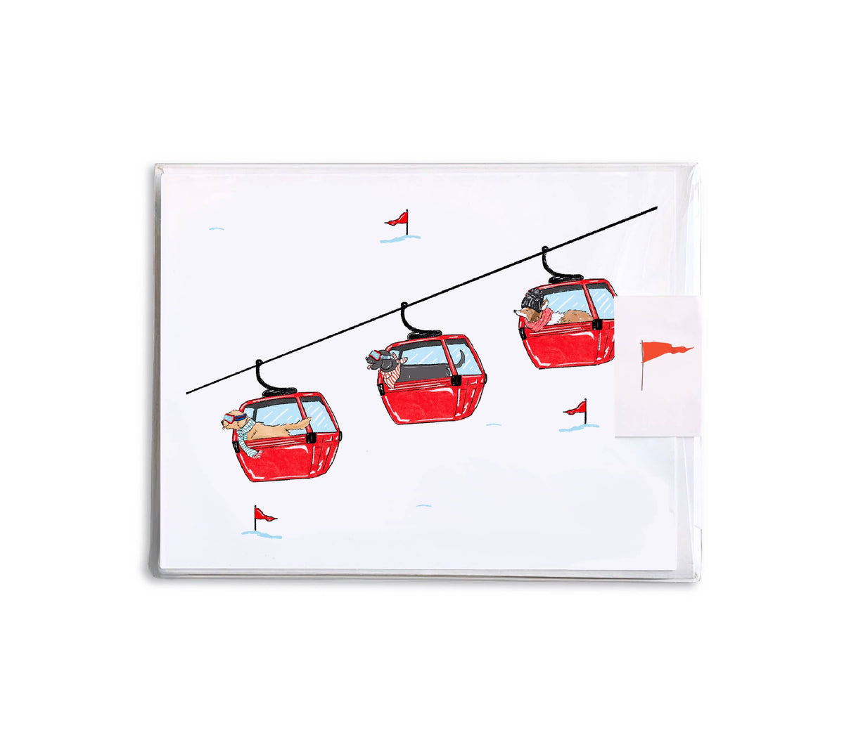 Dog Ski Gondolas Boxed Set of 8
