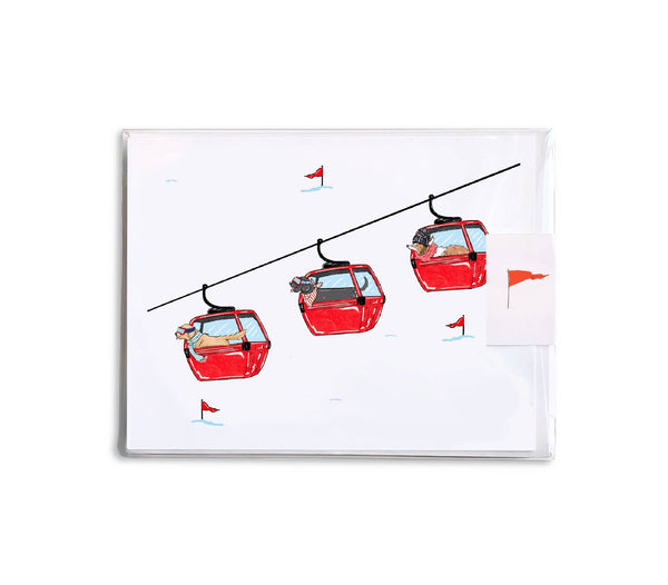 Dog Ski Gondolas Boxed Set of 8