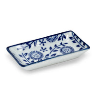 Blue/White Small Rectangle Dish-6Asst-3.5