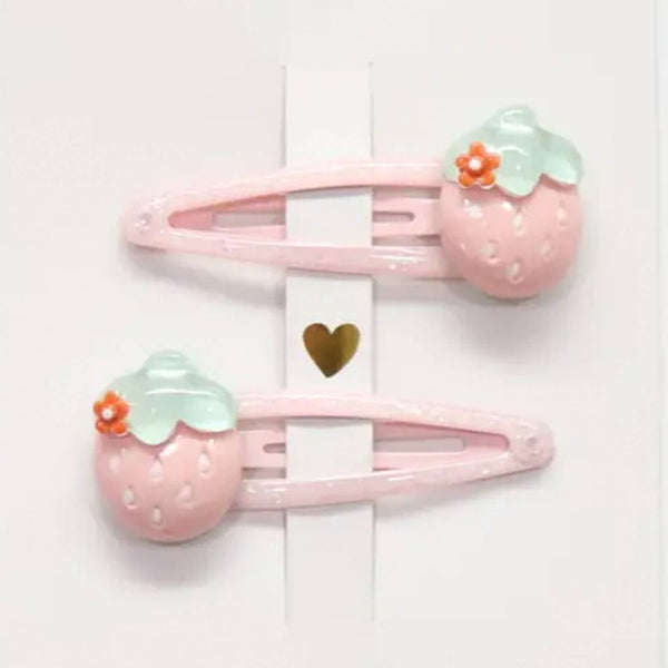 Premium Children's Barrettes - Strawberries