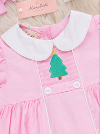 Tall Jolly Tree Embroidered Poplin Dress