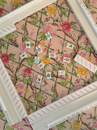 WHOLESALE Scalloped Square Table Topper | Climbing Roses - Blush