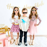 Hanukkah Long Sleeve Tutu Dress - Kids Tutu Dress - Holiday