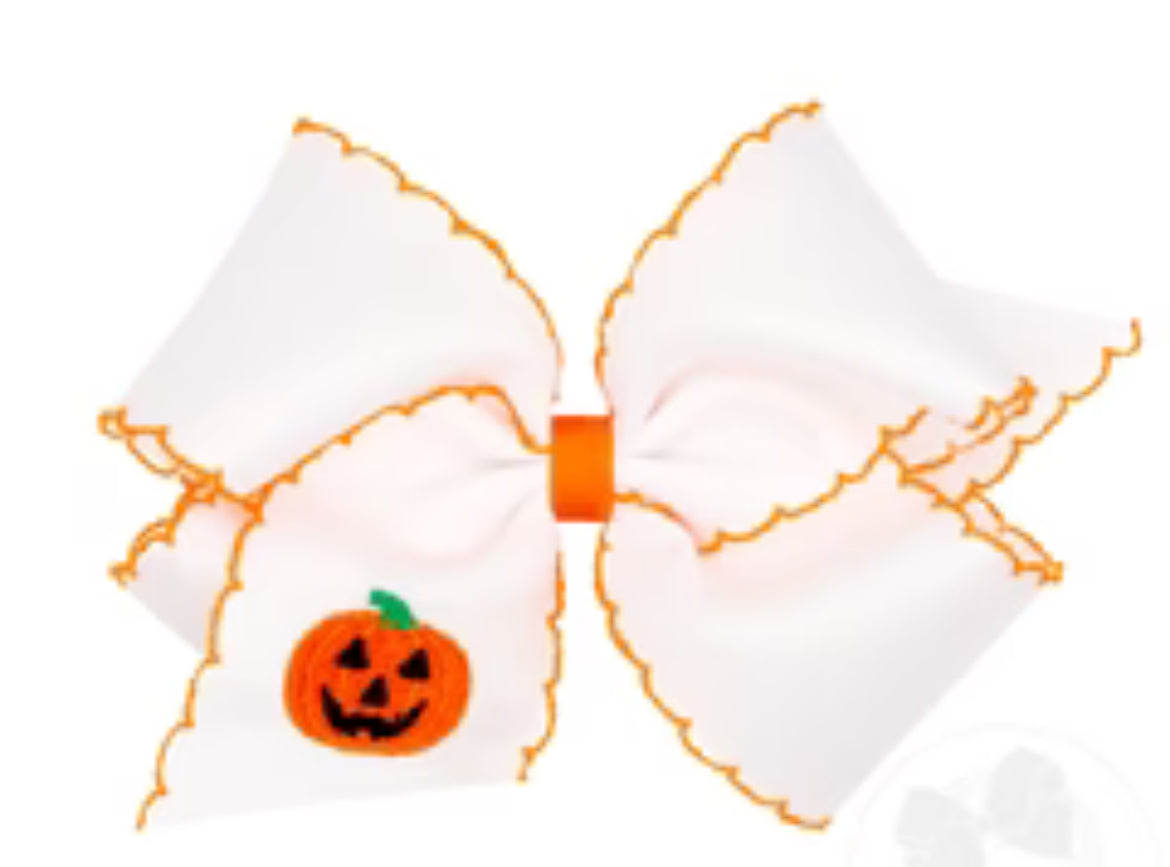 Wee Ones Medium Pumpkin Grosgrain Bow